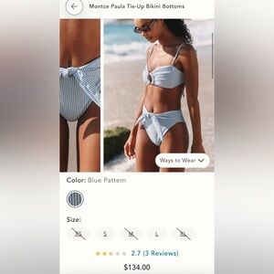 Montce Blue and White Striped Tie-Front Bikini